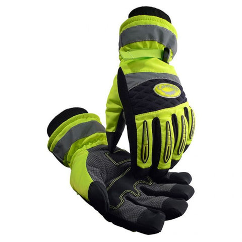 Caiman® Synthetic Leather Patch Palm Glove with Hi-Vis Polyester Back - Heatrac® Insulation