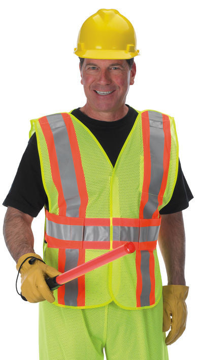 Lakeland VAMOSC2GBV, Class 2, 5 pt breakaway vest, multi sized, can be imprinted with Crossing Guard